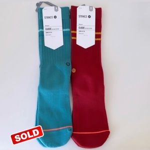 NWT Stance 2 Bundle Womens Crew Socks, Medium Cushion